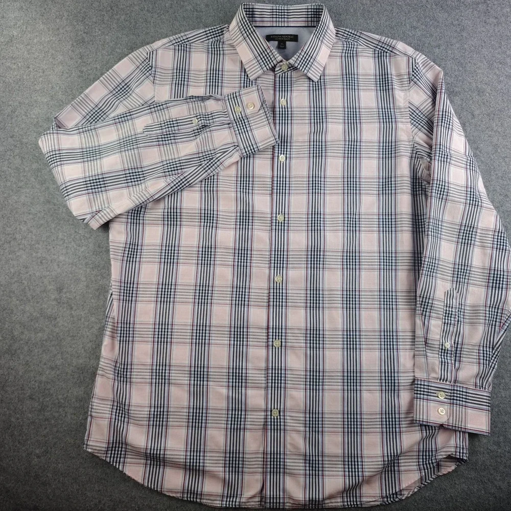 Banana Republic Shirt Mens XL Slim Fit Non Iron Long Sleeve Button Up Cotton